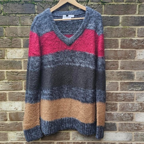 Topman striped knitted jumper - topman,