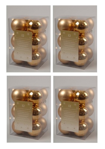 Gold christmas baubles - christmas,