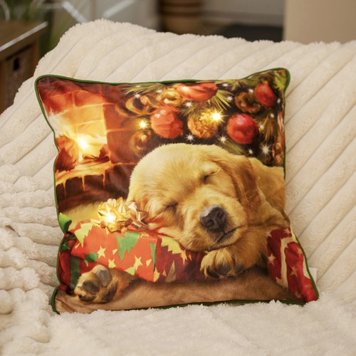 Led christmas sleeping puppy - led,