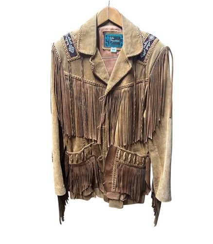 Western fringe leather jacket - western,