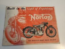 NORTON 1947 MOTORCYCLE SALES BROCHURE 16H, ES2, INT 30, 40, Manx 30,  40, 500T 