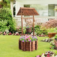 Wooden Wishing Well Planter