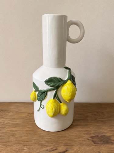 Lemon vase embossed fruit - lemon,
