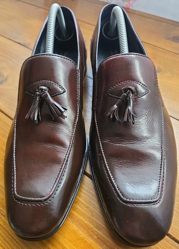 Bugatti oxblood leather tassel - leather,
