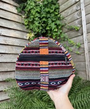 Hippie Unisex Festival Cotton 2 in 1 Foldable Backpack, Ukulele Holiday Bag