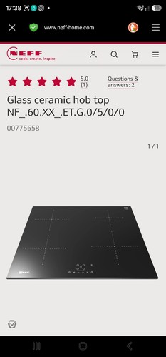 Neff glass ceramic hob top - ceramic,