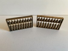 SUPER PAIR OF SMALL VINTAGE BRASS ABACUS