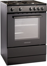 Cookology Electric Cooker 60cm, Single Oven, Solid Plate Hob - Black CFSP600BK/1