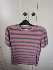 Pink Grey Striped Albam T Shirt Oi Polloi