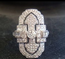 Art Deco Style CZ Ring Size 9