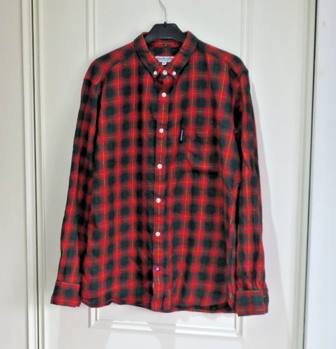 Retro red green tartan - red,