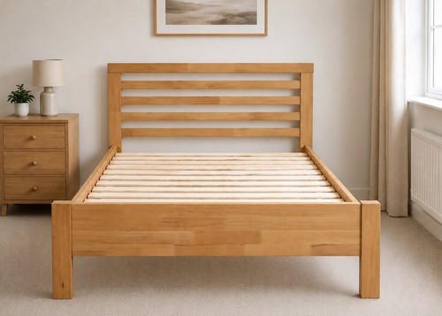 Solid oak king size bed - king,