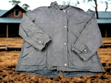 Down Under Saddle Supply Kangaroo Klan Oilskin Jacket XL Black Waxed Cotton