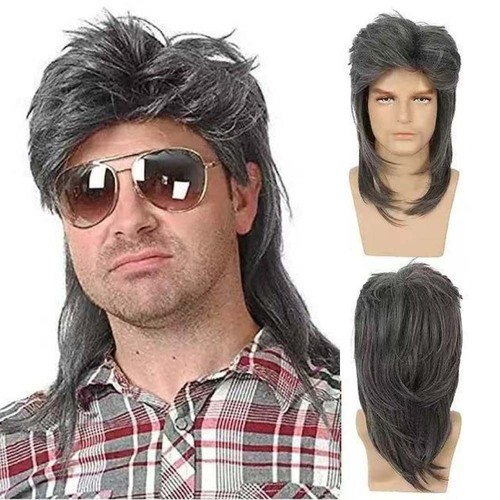 Mens mullet wigs synthetic - mens,
