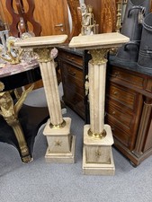 Pair Marble Columns Beige