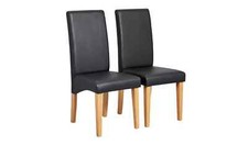 Pair of Skirted Dining Chairs - Black.