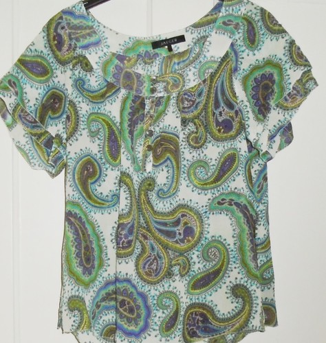 Jaeger paisley blouse green - jaeger,