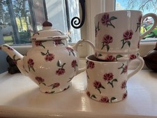 Rare Emma Bridgewater Pink Hearts 4 Mug Teapot with 2 Mugs Set Box 2012 Jubilee