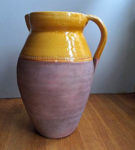 Two tone glossy ceramic jug - two-tone,
