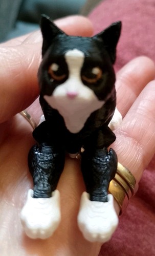 Cat 14cm fully articulated - cat, 3d