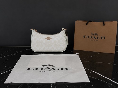 Coach white teri - shoulder, bag