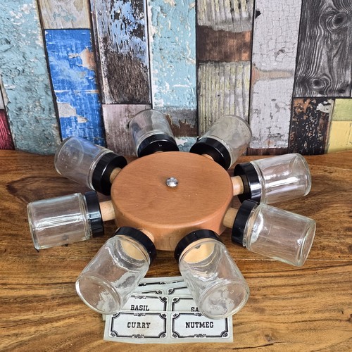Vintage 1970s wooden revolving - 1970s,
