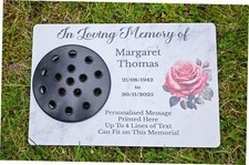 Personalised Rose Metal Grave Stone Marker Headstone Memorial (UV PRINTED)