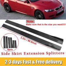 86.6' Gloss Black Side Skirts Extensions For BMW M3 E90 E92 E93 3 Series 2007-14