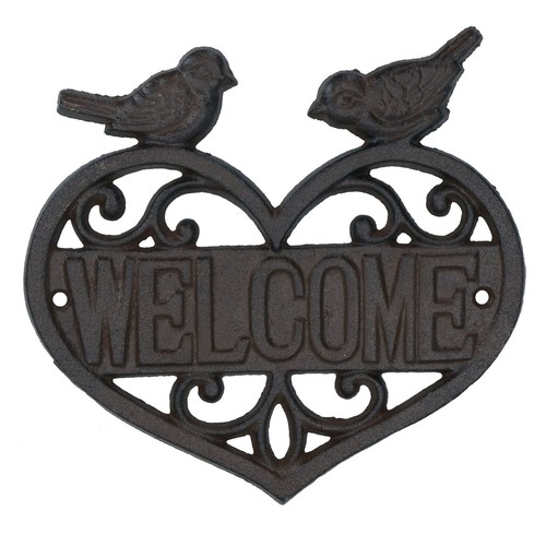 Welcome birds cast iron - cast,