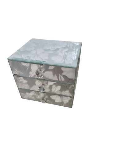 Etched floral mirrored glass - etched,