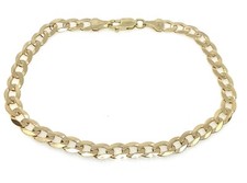 Heavy gold curb bracelet 9ct - heavy,