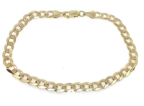 Heavy gold curb bracelet 9ct - curb,