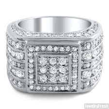 Custom 5 Carat Flawless CZ Superbowl Ring Silver Finish