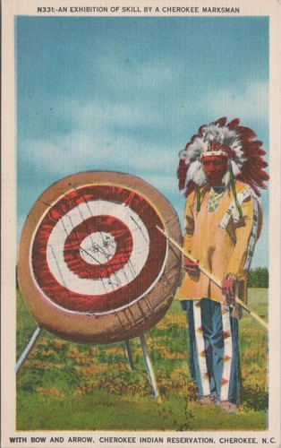 Postcard bow arrow cherokee - postcard,