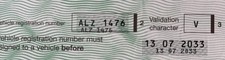 ALZ 1476 Private Number Plate