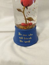 Disney Beauty & The Beast Enchanted Rose Bell Jar Snow Globe Ornament (H12)