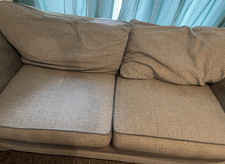 Grey seater fabric sofa - fabric,