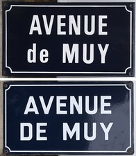 Old blue French enamel street