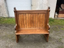 Victorian pine church pew - victorian,