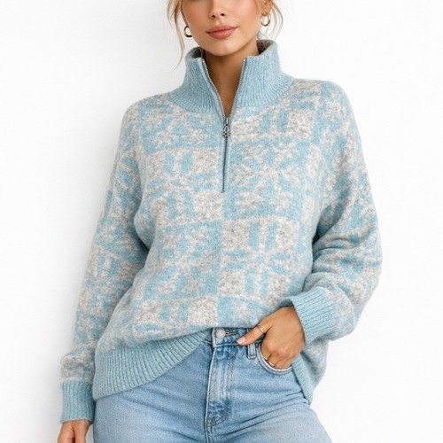 Loft nordic sweater blue - sweater,