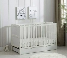 Wooden Baby Cot Bed & Drawer & Aloe Vera Mattress (Orlando with Drawer)