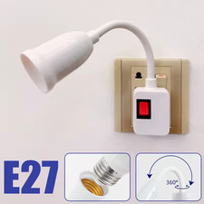Direct Plug-in Rotary Lamp Head E27 Socket Lamp Bulb Holder with Switch EU Plug