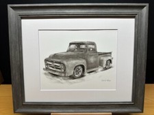 Drawing of a 1956 Ford F-100