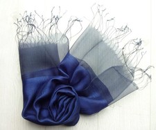 Navy Blue Double Layer Organza
