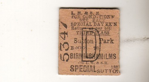 Railway ticket lmsr birmingham - railway,