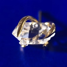 Quetzalli Jewelry 14ct yellow gold herkimer diamond pushpin threadless end