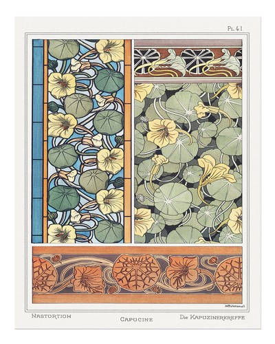 Art nouveau botanical wall - art,