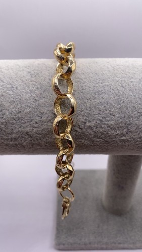 9ct gold belcher bracelet - gold,