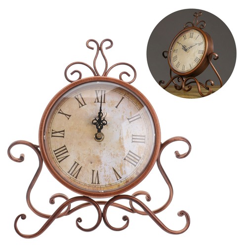 Vintage iron table clock - iron,