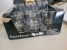 Vintage Ravenhead Apollo wine/spirit glasses x 6 in original box